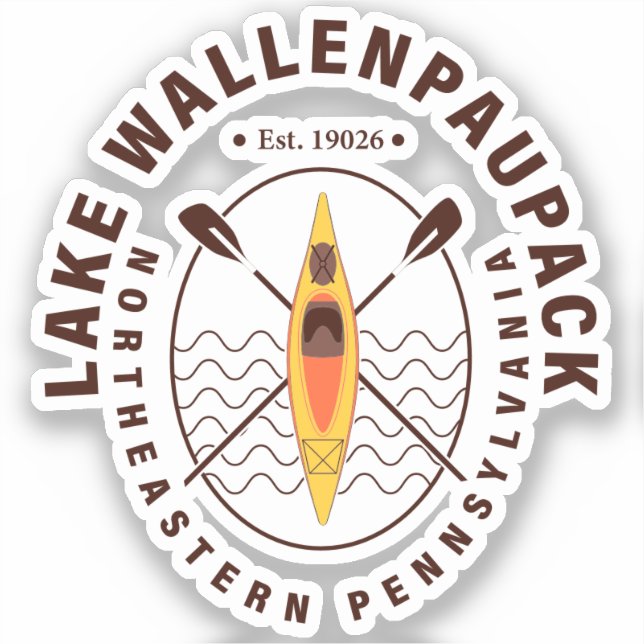 Lake Wallenpaupack Pennsylvania Kayaking Fishing Sticker (Front)