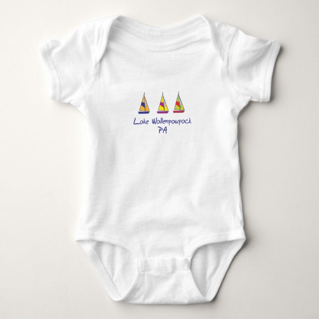 Lake Wallenpaupack Sailboats Baby Bodysuit (Front)