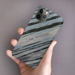 Lake Water Blue and Black Diagonal Stripes iPhone 11 Pro Case