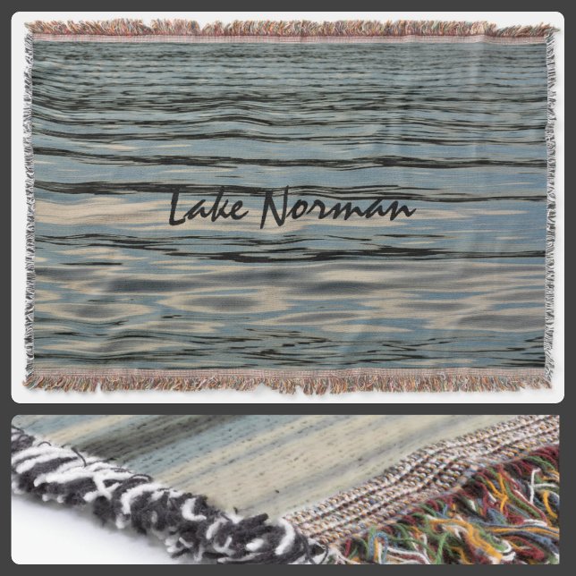 Lake Water Blue Beige Black Customizable Throw Blanket (Creator Uploaded)