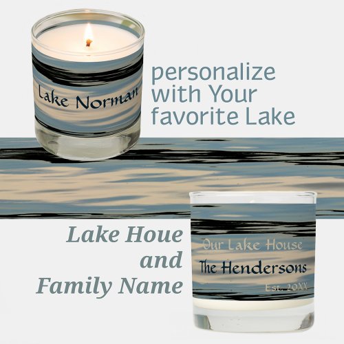 Lake Water Blue Beige Black Lake House Scented Candle