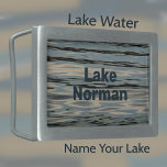 Lake Water Blue Beige Gray Black Customizable Belt Buckle<br><div class="desc">Designed by Nature. Rippling dark lake water reflecting blue sky and white clouds during the golden hour creates this multi color blue, beige and gray belt buckle design. This beautiful belt buckle design is sophisticated and elegant while also being naturally earthy and rustic. Customize with a Name, initials or favorite...</div>