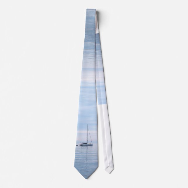 Lake Water Sailboat Photo Summer Vacation  Neck Tie (Front)