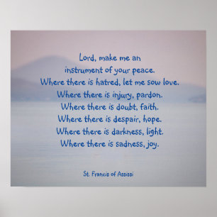 Lake Water St. Francis Assissi Prayer Poster