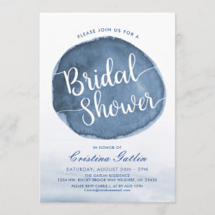 Lake Water Stain Custom Bridal shower Invitation