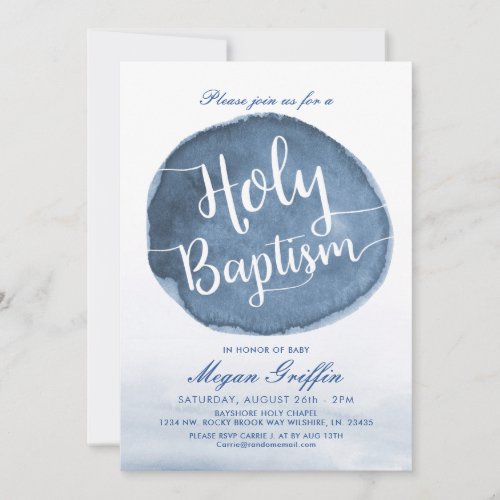 Lake Water Stain  Custom Holy Baptism Invitation