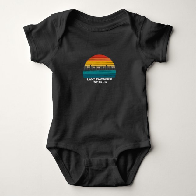 Lake Wawasee Indiana Baby Bodysuit (Front)