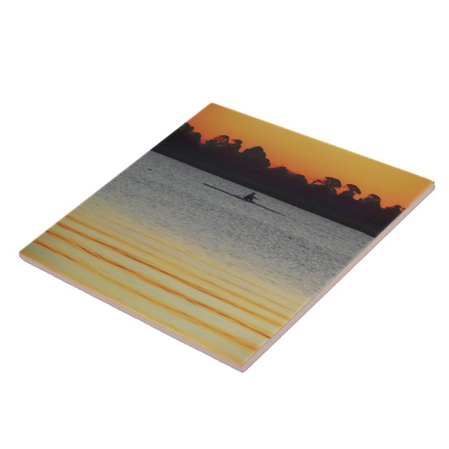 Lake Wendouree Calm Before Nightfall Ceramic Tile (Side)