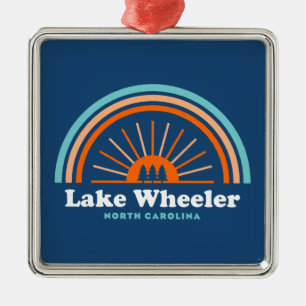 Lake Wheeler North Carolina Rainbow Metal Ornament