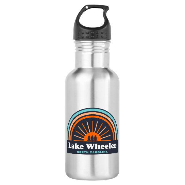 Lake Wheeler North Carolina Rainbow Stainless Steel Water Bottle (Front)