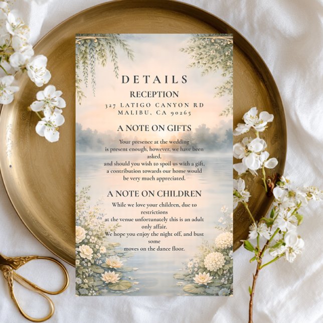 Lake Wildflower Forest Romance Wedding Enclosure Card (Creator Uploaded)