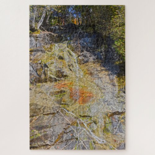 Lake Willoughby Roadside Waterfall Vermont Jigsaw Puzzle