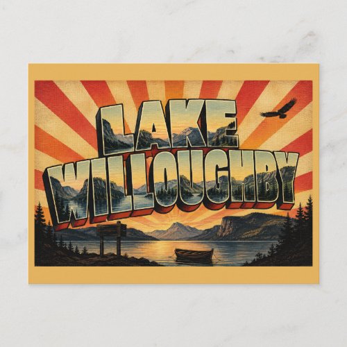 Lake Willoughby VT Glacial Lake Cliffs Forest Art Postcard