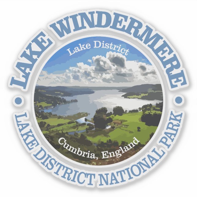 Lake Windermere (rd) Sticker (Front)