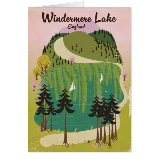 lake windermere Travel poster Cards (Front)