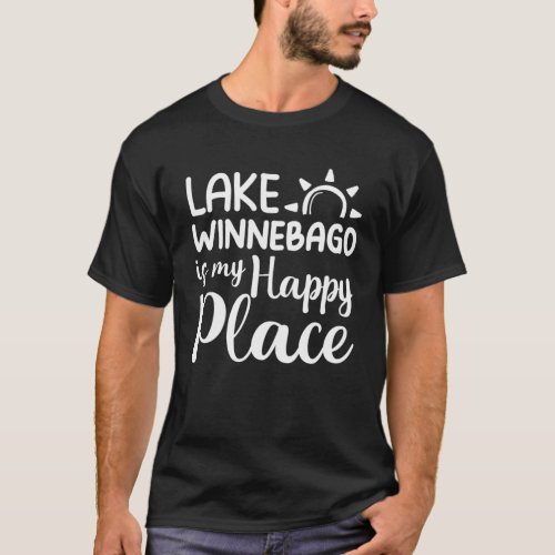 Lake Winnebago Is My Happy Place _ Camping Outdoor T_Shirt