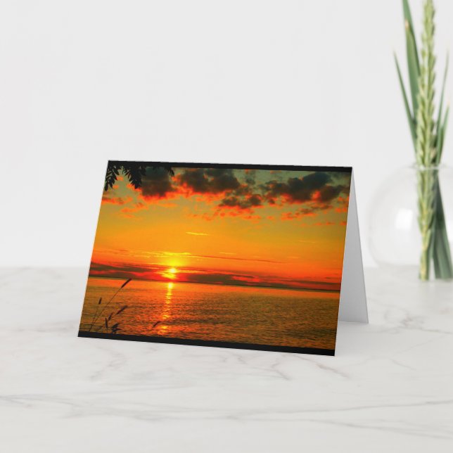 Lake Winnebago Sunset Thank You Card (Front)