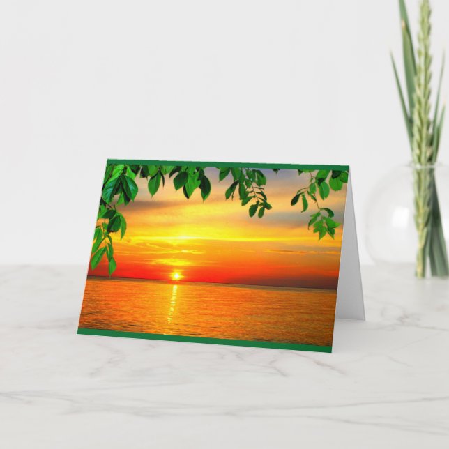 Lake Winnebago Sunset Thinking Of You Card (Front)