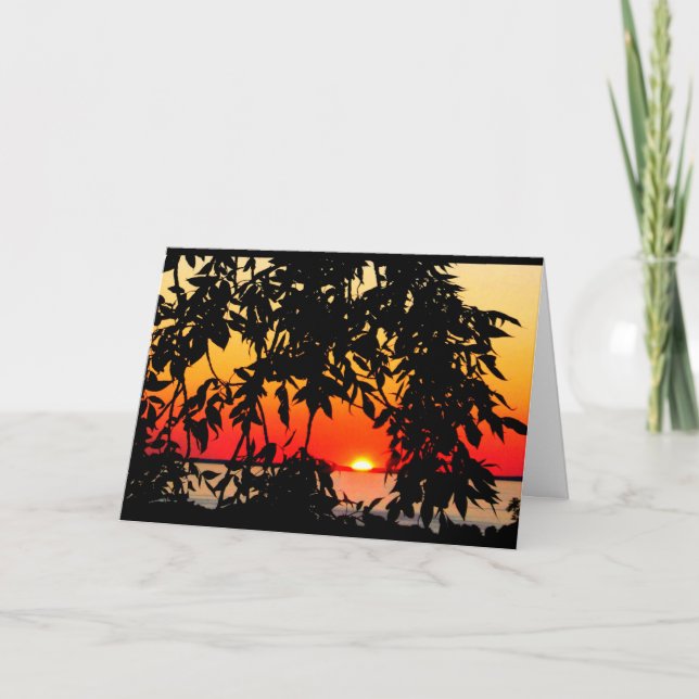 Lake Winnebago Sunset Thinking Of You Card (Front)