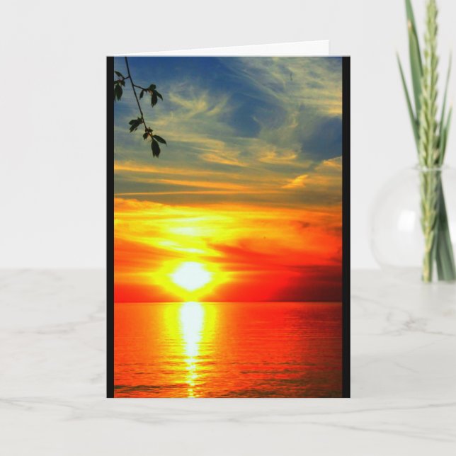 Lake Winnebago Sunset Thinking Of You Card (Front)