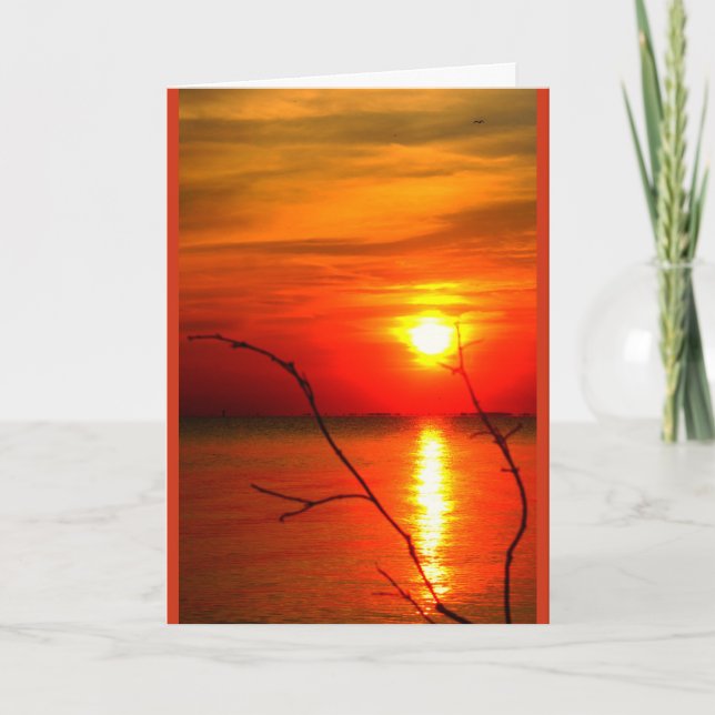 Lake Winnebago Sunset Thinking Of You Card (Front)