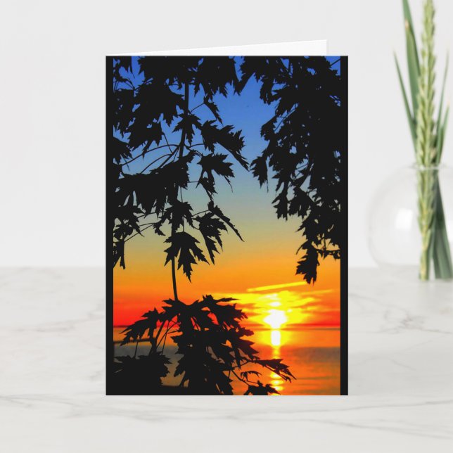 Lake Winnebago Sunset Thinking Of You Card (Front)