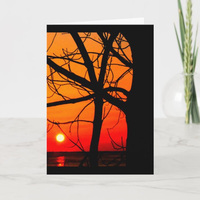 Lake Winnebago Sunset Thinking Of You Card (Front)