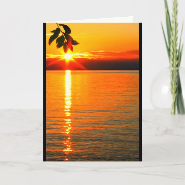Lake Winnebago Sunset Thinking Of You Card (Front)