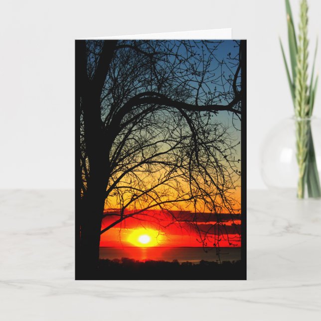 Lake Winnebago Sunset Thinking Of You Card (Front)