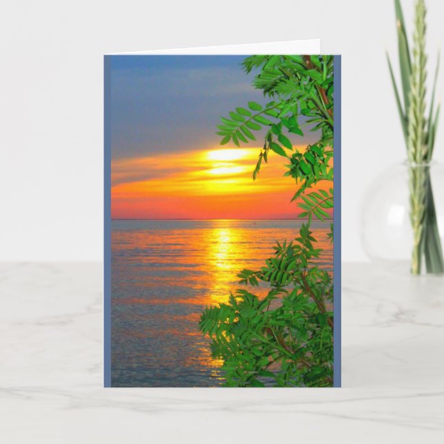 Lake Winnebago Sunset Thinking Of You Card (Front)