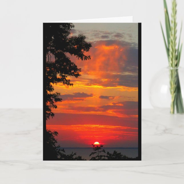Lake Winnebago Sunset Thinking Of You Card (Front)