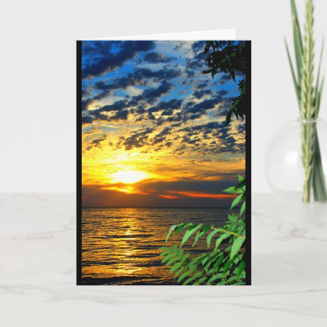 Lake Winnebago Sunset Thinking Of You Card (Front)
