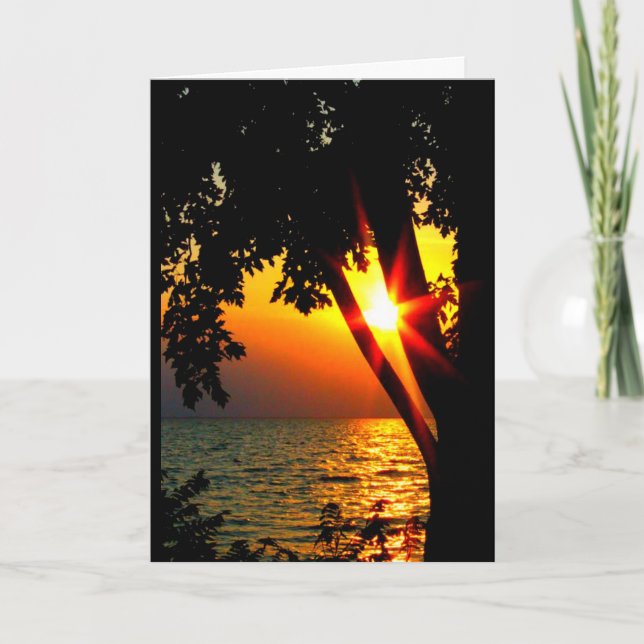 Lake Winnebago Sunset Thinking Of You Card (Front)