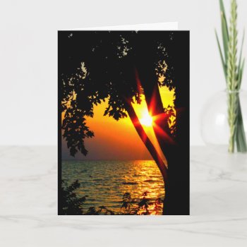 Lake Winnebago Sunset Thinking Of You Card by MortOriginals at Zazzle
