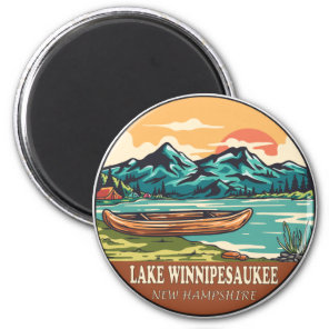 Lake Winnipesaukee Boating Fishing Emblem Magnet