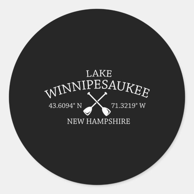 Lake Winnipesaukee Classic Round Sticker (Front)