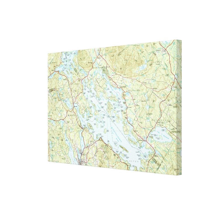 Lake Winnipesaukee Map (1986) Canvas Print | Zazzle