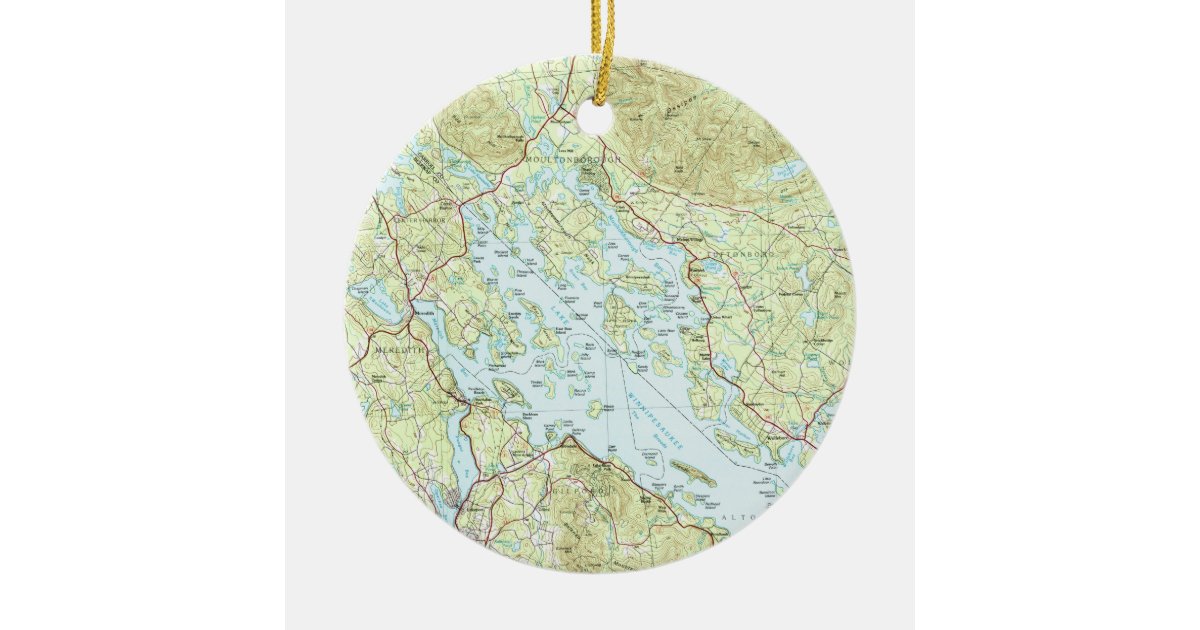 Squam Lake - Wood Engraved Map