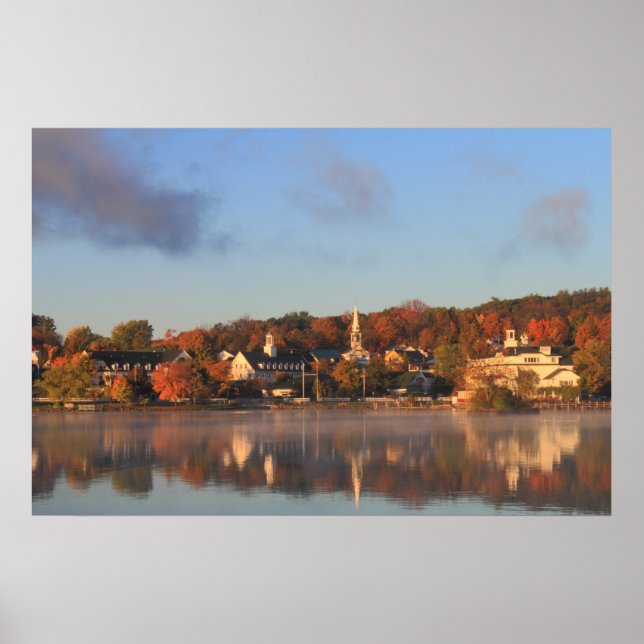Lake Winnipesaukee Meredith Autumn Morning Poster (Front)