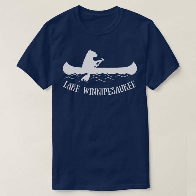 Lake Winnipesaukee New Hampshire Bear Canoe Gift  T-Shirt (Design Front)