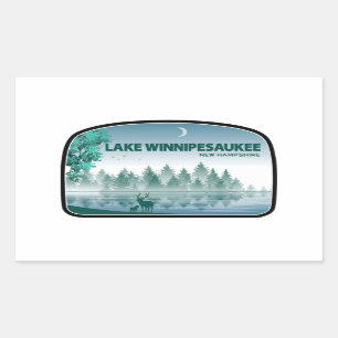 Lake Winnipesaukee New Hampshire Deer Rectangular Sticker