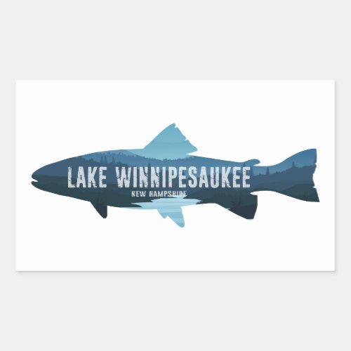 Lake Winnipesaukee New Hampshire Fish Rectangular Sticker