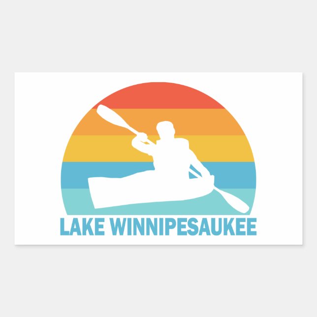 Lake Winnipesaukee New Hampshire Kayak Rectangular Sticker (Front)