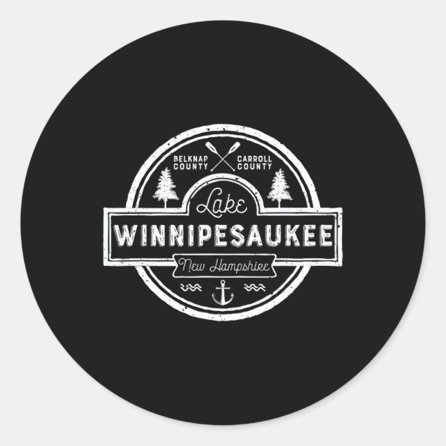 Lake Winnipesaukee New Hampshire Men Women Camng  Classic Round Sticker (Front)