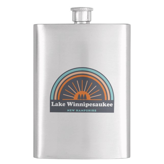 Lake Winnipesaukee New Hampshire Rainbow Flask (Front)