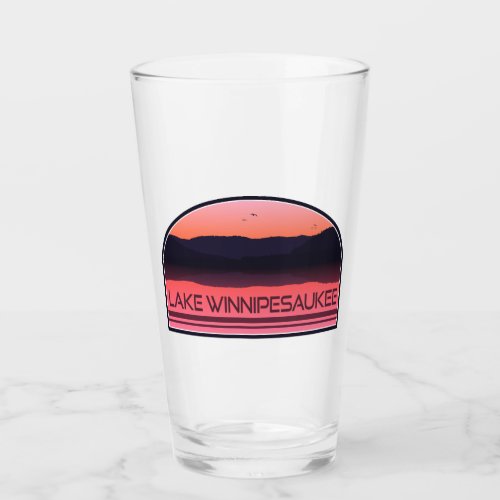 Lake Winnipesaukee New Hampshire Red Sunrise Glass