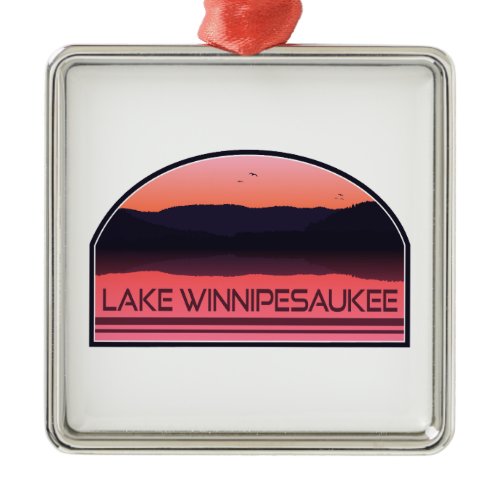 Lake Winnipesaukee New Hampshire Red Sunrise Metal Ornament