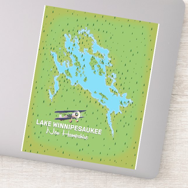 Lake Winnipesaukee New Hampshire travel poster Sticker (Detail)
