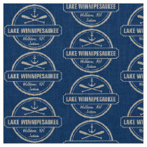 Lake Winnipesaukee NH custom town, name, anchor Fabric