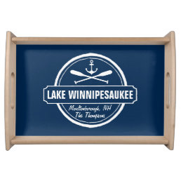 Lake Winnipesaukee NH custom town, name, anchor Serving Tray